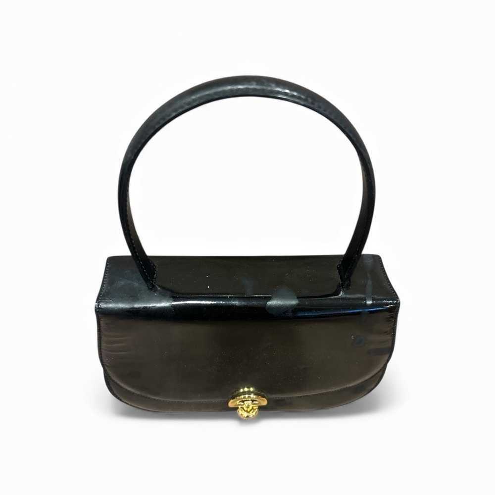 Céline Vintage Patent Leather Top Handle Bag – Black Patent Leather - Picture 3 of 12